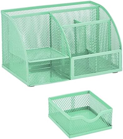 Annova Mesh Desk Organizer Office with 7 Compartments + Drawer/Desk Tidy Candy/Pen Holder/Multifunctional Organizer (Green23) - Image 5