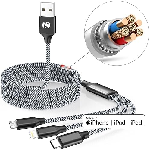 Multi Charging Cable 10ft 2Pack 3 in 1 Charger Cord, Long Multiple Cable - Image 6