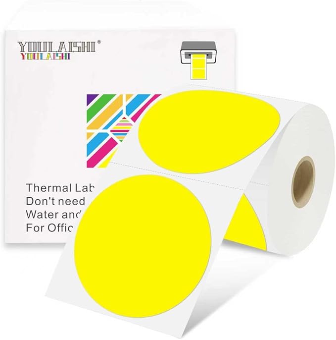 3 x 3Inch Round Color Coding Labels Circle Thermal Labels Printable Waterproof by YOULAISHI