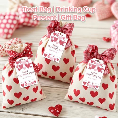 Valentine's Day Gift Tags, 50 Happy Valentine's Day Tags with String - Image 4