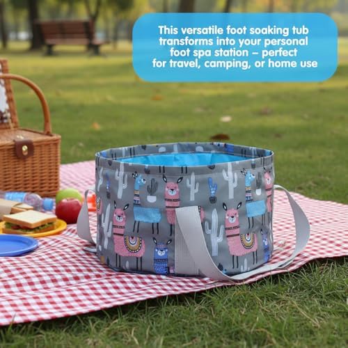 Foldable Bucket for Soaking Feet - Portable Foldable Foot Bath Tub Spa Basin for Travel, Home Pedicure & Outdoor Camping (Grey) - Image 6