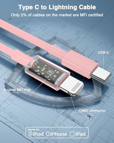 Susnwere USB C to Lightning Cable (2pack 6ft), Apple MFi Certified iPhone Fast Charger 2m, Power Delivery Original Type C Charging Cord for Apple iPhone 13/12/11 Pro/11/XS MAX/XR/8/7/6s Plus,iPad - Image 2