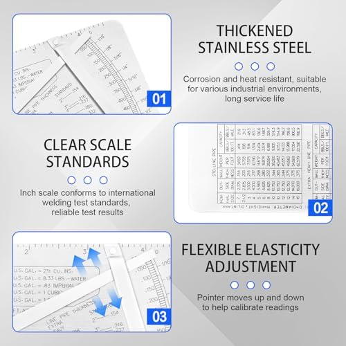 Pipe Pit GAGE Stainless Steel Measuring Gauge Pipeline Mine Welding Inspection Ruler Weld Inspection Ruler - Image 5