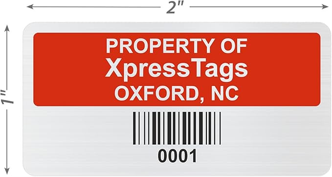 XpressTags 1" x 2" Custom Asset Labels - Image 6