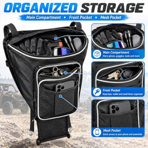 UTV Center Seat Storage Bag for Kubota RTV-X1130 Worksite 2024–2026, Front Rear Middle Seat Organizer Bag, Multi-Pocket UTV Interior Storage Bag - Image 5