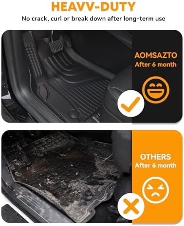 Floor Mats Compatible with 2022-2024 2025 Jeep Wagoneer 8-Seat (NOT for 7-Seat/L/S/Grand Cherokee) : Custom Fit All Weather TPE Heavy Duty Car Floor Liners Wagoneer Accessories - Image 5