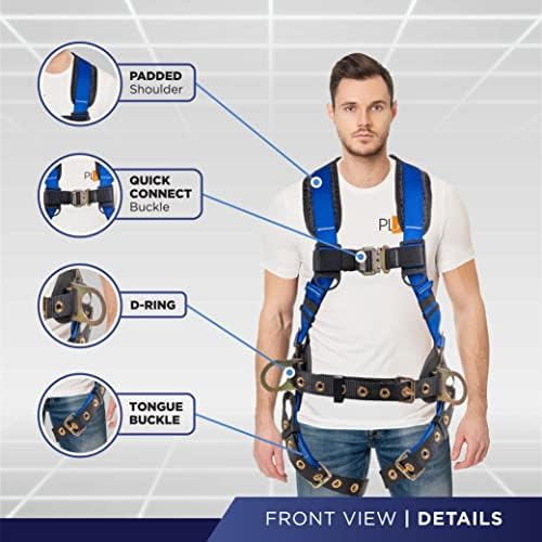 Palmer Safety Hammerhead 5pt Safety Harness Back Padded, QCB Chest, Tongue Buckel Legs Straps, Back & Side D-Rings - Image 5