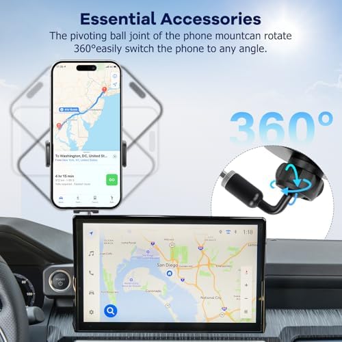 Car Phone Holder Fit for Toyota Tacoma 2024 2025 2026 W/Dash Tray Storge Box Organizer, Cell Phone Mount for Tacoma Accessories 14 inch Touch Screen 360 Degree Rotation (Not Fit 8 inch) - Image 6