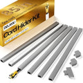 Delamu Cord Hider, 85in Cord Covers for Wires on Wall, One-Cord Cable Hider, Self-Adhesive Wire Hiders Wire Covers for TV Cords on Wall, Paintable Cable Cover Management Kit, W0.59 H0.4in, Grey by DELAMU