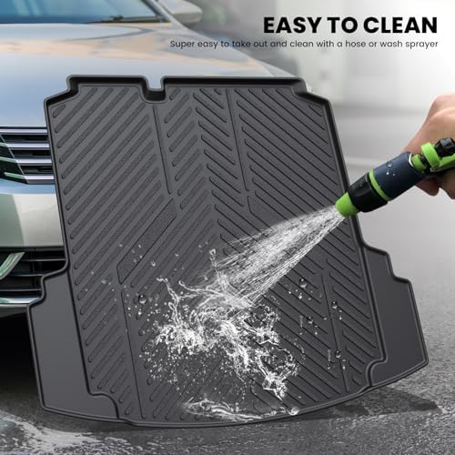 LASFIT Trunk Mat for Volkswagen Jetta 2011-2018, Custom Fit All-Weather TPE Rubber Cargo Mat for VW Jetta Accessories Trunk Liner Cargo Liner, Waterproof, Easy to Clean, Black - Image 5