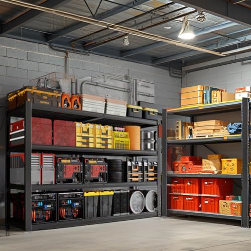 68" Wide Garage Shelving Unit, 68" W x 18" D x 68" H, 4 Tier Heavy Duty Garage Storage Shelves, Industrial Adjustable Shelves for Basement Warehouse, Commercial Shelving - Image 7