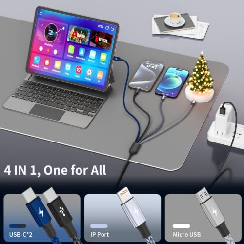 4 in 1 Multi Charging Cable, 2 Pack 6FT Charging Cords for Multiple Devices - Image 3