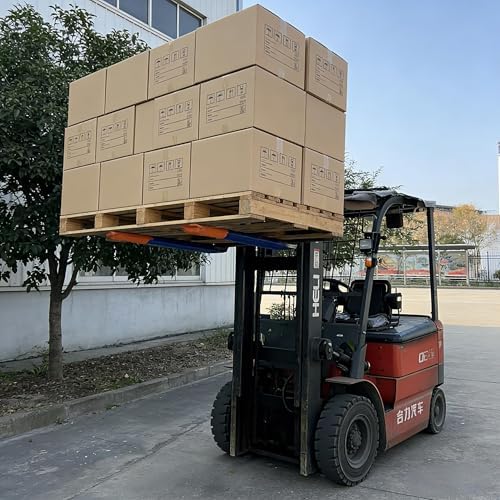 Forklift Accessories, Fork Covers, for forklifts 48"-60" long and 3"-7" wide, Made of Thickened Nylon to Prevent Scratching Goods, Suitable for Light-Duty Handling, Blue with Orange Fork Tips, 1 Pair. - Image 6