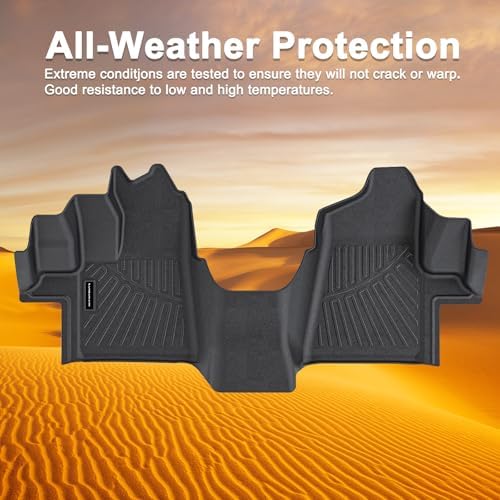Weatherbeater Heavy-Duty All-Weather Floor Mats - Custom Fit for 2015-2021 Ford Transit 150/250/350/350HD w, Durable Floor Liners with Raised Edges Front Row - Image 3
