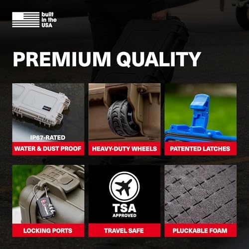 Condition 1 45" Waterproof Hard Case with Wheels & Pluckable Foam, Black - Image 3