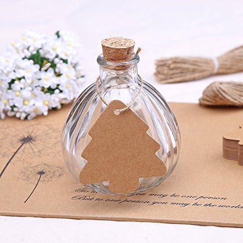 Christmas Tree Gift Tags,Gift Wrap Tags,100 Pcs Kraft Paper Gift Tag with String,Blank Craft Gift Tag with Natural Jute Twine String - Image 4