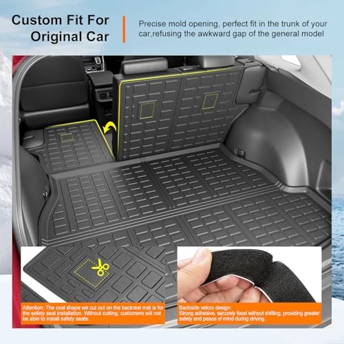 powoq Cargo Mat & Backrest Mats Compatible with 2019-2025 Toyota RAV4 - Image 2