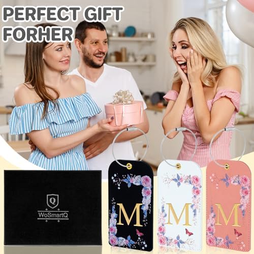 3 Pack Luxury Floral PU Leather Luggage Tags, Travel Accessories Gift (M) - Image 7