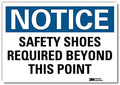 SmartSign “Notice - Safety Shoes Required Beyond This Point” Label | 5" x 7" 3M Reflective Laminated Vinyl by SmartSign