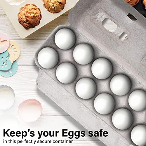 MT Products Blank Natural Pulp Egg Cartons Holds Up to Twelve Eggs 11.50" x 4.2" x 1.25" - Perfect for Chicken Farm (Pack of 15) - Made in the USA - Image 4
