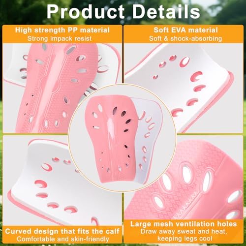 2 Pairs Shin Guards Soccer for Kids,Shin Pads Extra Lightweight Breathable Slide in Shin Guard for Football Training Match Outdoor Activities Protective Slip-in Shin Guards for Boys Girls - Image 3