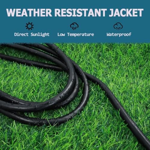 Indoor Outdoor Extension Cord 25 FT Waterproof, 16/3 Gauge Heavy Duty Black Extension Cords, 13A 1625W SJTW Extension Cord with 3 Prong Grounded Plug, Great for Tools, Lights, UL Listed. - Image 4