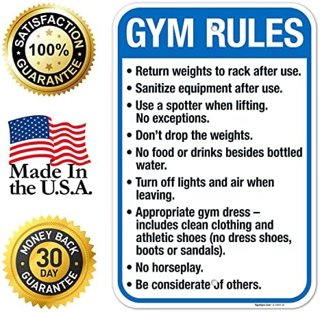 Gym Rules Return Weights to Rack After Use Sanitize Equipment After Use - Image 5