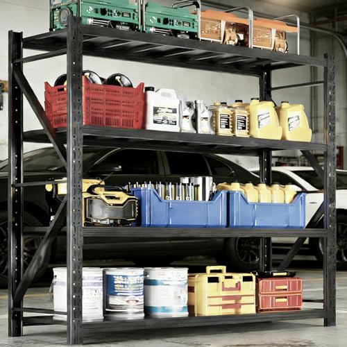 3000LBS Heavy Duty Storage Shelves,Adjustable Metal Garage Shelving Units, Industrial Shelving for Warehouse & Commercial Storage (Black, W32*D14*H73.2) - Image 5