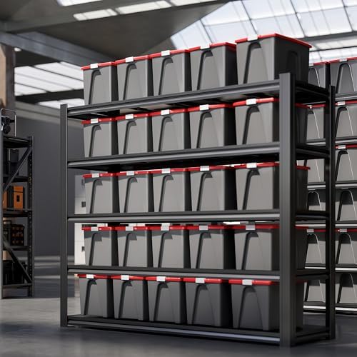 5-Tier Heavy Duty Garage Shelving, 5,000 lbs Capacity Adjustable Metal Storage Shelving Unit for Garage, Basement, Warehouse & Workshop, 62" W x 24" D x 72" H - Image 4