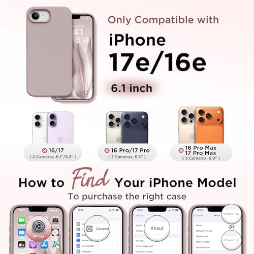 GolbinBox Magnetic for iPhone 17e/16e Case, Silicone Cover, Light Taro - Image 2