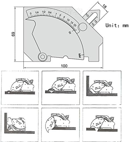 Weld Gauge Set Includes Cam Type Gauge and Fillet Gauge and Hi-Lo Gauge and Taper Gauge and Porosity Undercuts Checking Gauge and Convexity Concavity Gauge Imperial - Image 3