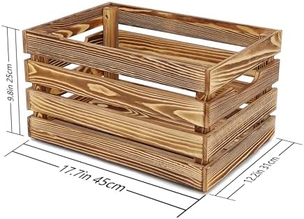 Brown Wooden Crates are Suitable for Storage, Milk Crates, Wine Crates, Festival Decorations, Camping, and Other Multi-Purpose. They are Sturdy and Durable, set of 2 Length of 17.7 inches. - Image 2