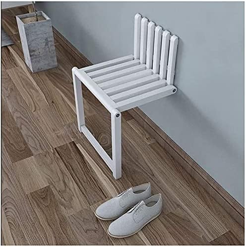 Foldable Wall Mounted Bench with 150kg Capacity for Entryway Bathroom or Living Room Stylish Hollow Design Perfect for Small Spaces - Image 3