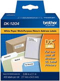 Brother Genuine DK-1204 Multipurpose Paper Label Roll, Die-Cut Paper Labels, Engineered for Excellence, 400 Labels Per Roll by Unknown