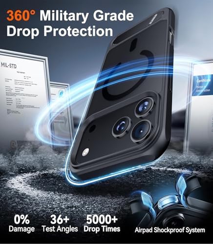 Temdan Magnetic for iPhone 18 Pro Case/iPhone 17 Pro Case Stand Black - Image 5