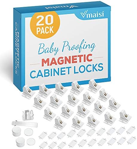 Vmaisi 20 Pack Magnetic Cabinet Locks Baby Proofing and 2 Keys by vmaisi
