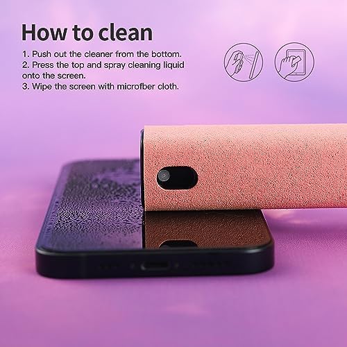 CUIUD Screen Cleaner Kit, Two in One Screen Cleaner Spray and Wipe, Touchscreen Mist Cleaner Spray Bottle for Phone/Laptop/Tablet/TV/Monitor/Car Screens(Pink) - Image 5