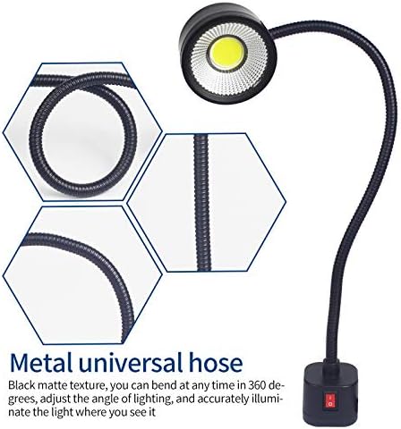 Led Magnetic Work Light 300mm Flexible Gooseneck lamp 500 Lumens 120 Volt for Sewing Machine Lathe Milling Drill Press Industrial Lighting - Image 4