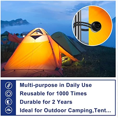 15 Inch Bungee Balls Ties,50 PCS Ball Bungee Cords Heavy Duty Elastic Cord Ball Bungee Canopy Tarp Tie Bungee with Balls for Camping, Shelter,Cargo,Tent Poles UV Resistant - Image 5