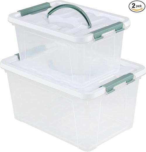 2-Pack Plastic Lidded Storage Box by Afromy