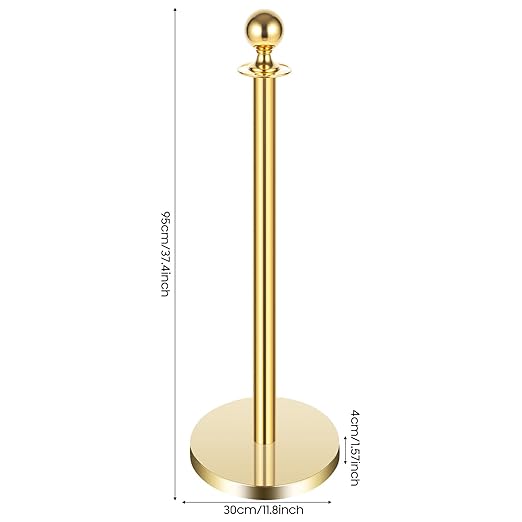 Red-Gold Stanchions Posts, 6 Packs Stanchion Set Crowd Control Barriers - Image 8
