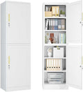 2 Door Metal Locker Cabinet, 19.7’’W Narrow Vertical Steel Storage Cabinet by Unknown