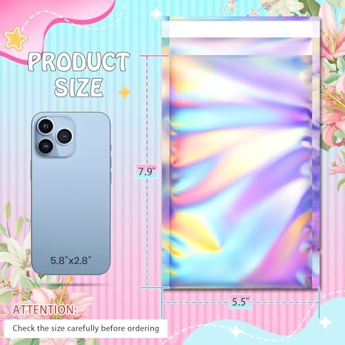 FUNFERY 5.5x7.9 in Holographic Mylar Poly Mailers Self Sealing Adhesive Bag - Image 2