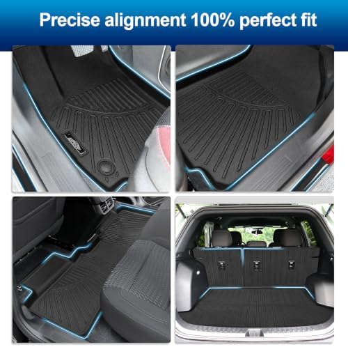 PELEUS Floor Mats with Trunk Cargo Liner and Backrest Mat Compatible with 2025 2026 Chevy Equinox and GMC Terrain, Odorless TPE Custom Fit All Weather Automotive Liners with Door Sill Guards, Black - Image 2