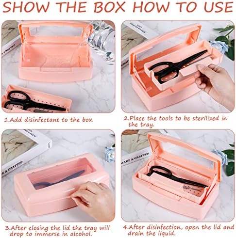 Sterilizer Box Nail Tool Disinfectant Jar Plastic Disinfectant Container Suitable for Nail Tools Hair Salons Beauty Centers and Manicure and Nail Equipment(Orange) - Image 5