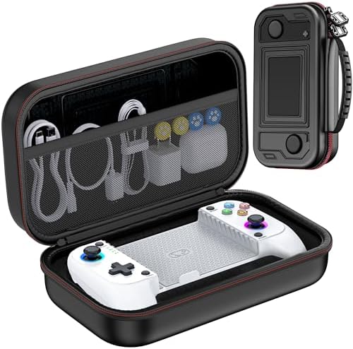 Mocagen MC1 Phone Controller for iPhone & Android – Ergonomic Grip, Low Latency, Case Friendly, Mobile Controller with Hall Effect Joysticks, Portable Travel Companion for Car/Leisure(White+Black Case) by Videogameaccessories