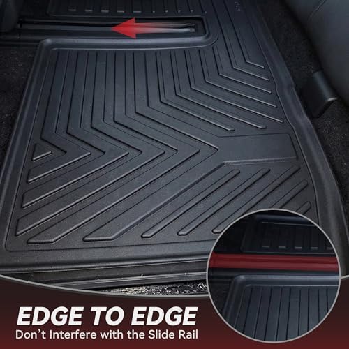 YITAMOTOR Floor Mats for Nissan Pathfinder 2013-2020, Infiniti QX60 2014-2020, JX35 2013, Custom Fit All Weather Anti-Slip TPE Rubber Mat, Pathfinder Accessories, 3 Row Automotive Floor Liners, Black - Image 5