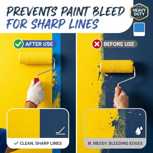 Painters Tape 2 Inch Wide（ 1.89 in. x 55 Yds）, 6 Rolls - Blue Masking Tape for Wall Painting, DIY, Multi-Surface Use, Easy Removal, No Residue, Strong Adhesion - Image 4