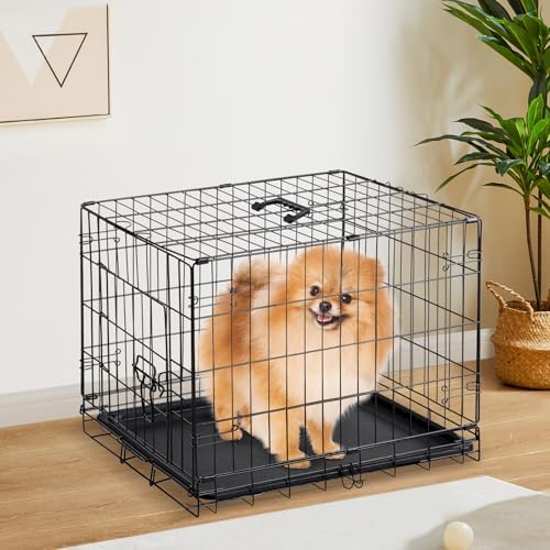 Sweetcrispy Dog Crate, 30 Inch Small Dog Puppy Cage, Foldable Pet Kennel - Image 2