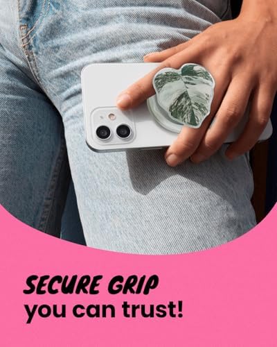 OnTheGrip Compatible with Magsafe Magnetic Cute Acrylic Tropical Leaf Design Collapsible Mobile Phone Grip Stand Holder for Smartphone Tablet Cell Phone Accessory (Monstera Deliciosa) - Image 5